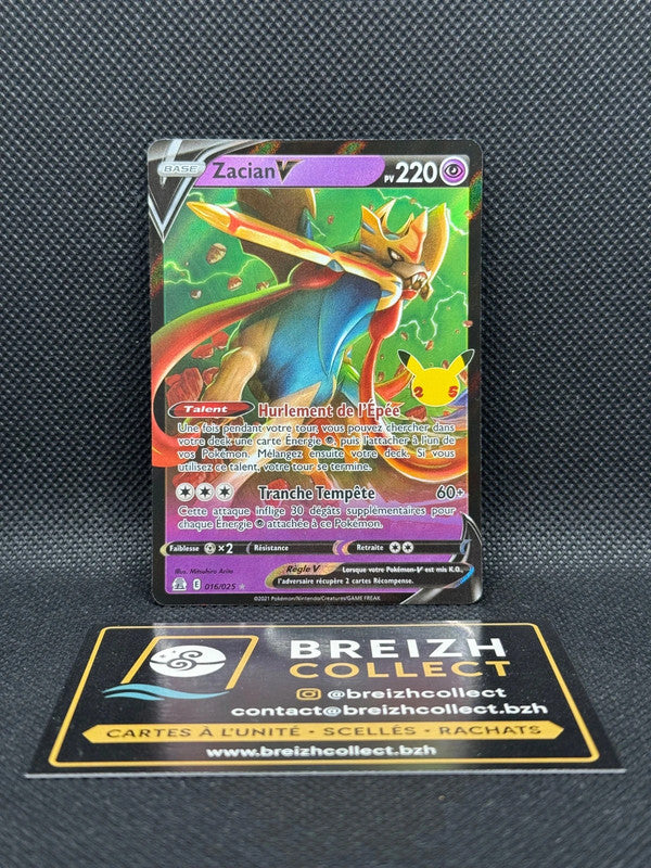 Carte Pokémon Zacian V (CEL 016) FR - Célébrations 25 ans