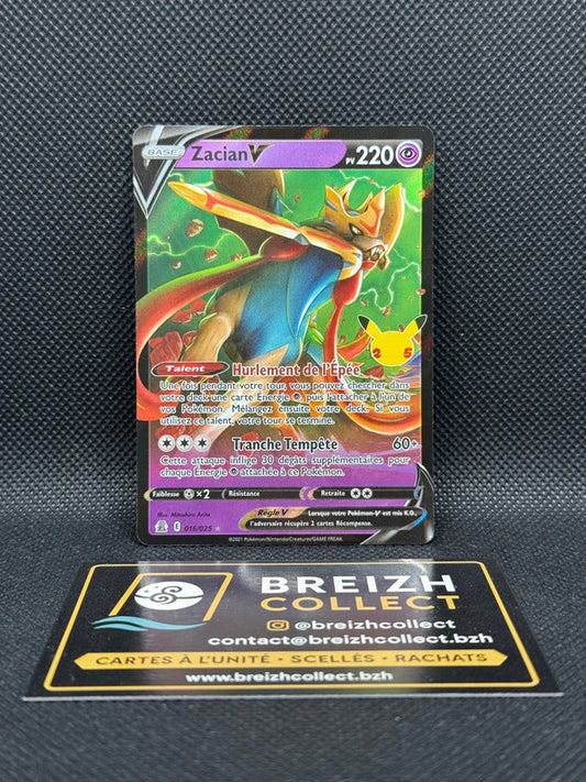Carte Pokémon Zacian V (CEL 016) FR - Célébrations 25 ans